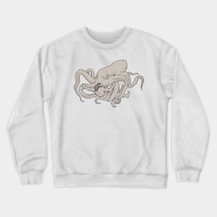 Hercules Fighting Giant Octopus Drawing Crewneck Sweatshirt